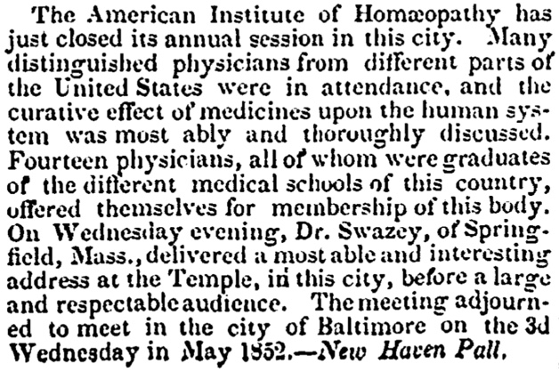 1851 Homeopathy Convention