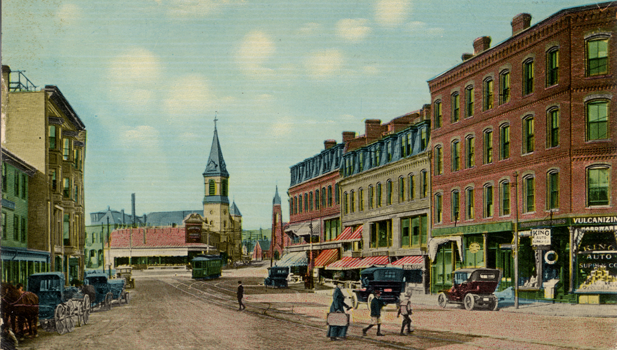 Harvard Square, Brookline Village, Boylston St. Trolley, 1910