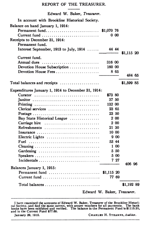 treasurer Report