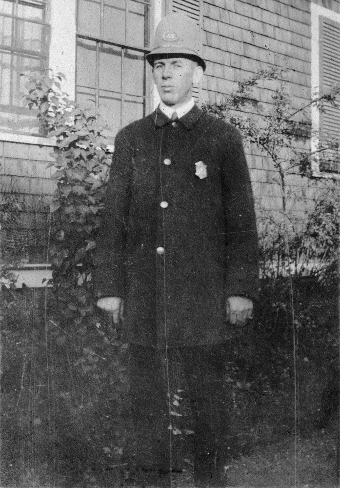 Edward Moloney in his Brookline police uniform, circa 1918