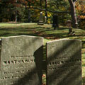 Tombstones for Martha and Isaac Adams