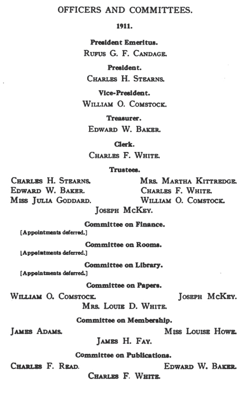OFFICERS AND COMMITTEES