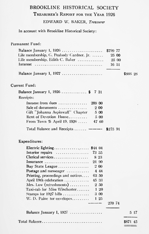 treasurer Report